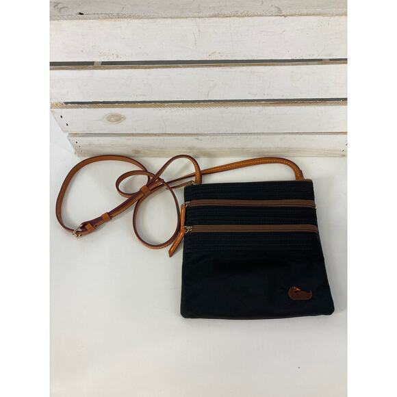 DOONEY & BOURKE SMALL BLACK, BROWN NYLON CROSSBODY BAG - Picture 2 of 5